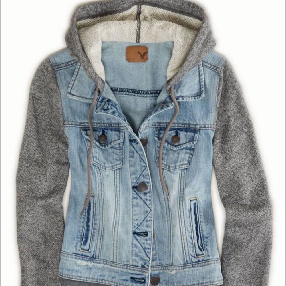 Super cute sweatshirt jean jacket